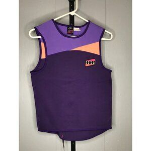 Vintage 90s Nike Aqua Gear Neoprene Shirt Vest MD Purple Orange Swim Surf Top